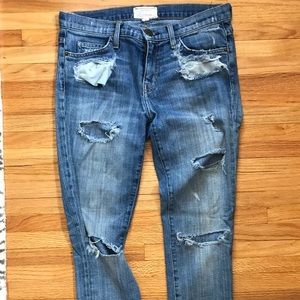 Current/Elliott Skinny Distressed Jeans